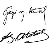 Ne Verelim Size Gazi M.Kemal-K.Atatürk İmza Özel Sticker İkili Imza 25*11 Cm
