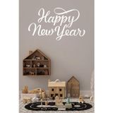 Ne Verelim Size Happy New Year Temalı Vitrin Cam Özel Sticker Beyaz Model 3 90X50 Cm