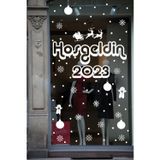 Ne Verelim Size Hoşgeldin 2023 Yılbaşı Happy New Year Özel Sticker Çıkartma Süsü Özel Yıl Parti Cam Noel Ağacı Kar Tanesi