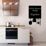 Ne Verelim Size Isme Özel Hamarat Mutfağı Yazılı Dekoratif Mutfak Duvar Özel Sticker 95X60 Cm