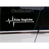 Ne Verelim Size İsme Özel Nabız Kalp Atış Ritim Özel Sticker 2 Adet Beyaz 16*7 Cm