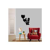Ne Verelim Size Kalpli Balonlarla Love Yazısı Silüeti Dekoratif Duvar Özel Sticker, Çıkartma, Etiket