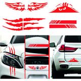 Ne Verelim Size Monster Pençe Dikiz-Kanat-Bagaj Oto Özel Sticker Kırmızı 4'Lü Paket