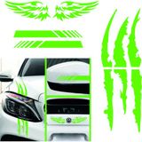 Ne Verelim Size Monster Pençe Mega 3Lü Paket Dikiz-Kanat-Bagaj Oto Özel Sticker Yeşil 30*12 Cm