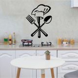 Ne Verelim Size Mutfak Duvar Aksesuar Siyah Çatal Bıçak Mutfak Özel Sticker
