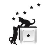 Ne Verelim Size Priz Kedi Özel Sticker Set Siyah Kedi Yıldız Etiket Duvar Özel Sticker