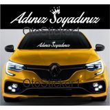 Ne Verelim Size Size Özel Isim Taçlı Oto Cam Yazı Özel Sticker Beyaz 58*15 Cm
