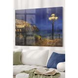 Ne Verelim Size Sokak Lambası Ve Deniz Temalı | Manzara Temalı Cam Tablo | 50X70 Cm