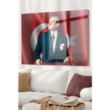 Ne Verelim Size Türk Bayrağı Ve Atatürk | Atatürk Temalı Cam Tablo | 50X70 Cm