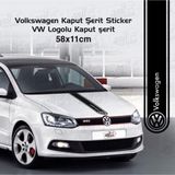 Ne Verelim Size Volkswagen İçin Özel Uyumlu Aksesuar Oto Kaput Şerit Özel Sticker Siyah 58*11 Cm