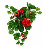 Nearly Natural Kırmızı Sardunya Asılı Yapay Çiçek, 50 cm, Ev Dekoru İçin, Bakım Gerektirmez