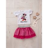 Neat Kids Kız Bebek Minnie Mouse Kısa Kol Tütü Etek Özel Gün Doğum Günü Bayramlık Takım - 12 Ay - Fuşya