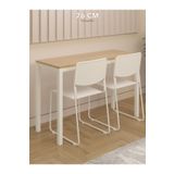 NEATS Safir Meşe Mutfak Masası, 45x116, Bar Masası, Metal Ayaklı Mutfak Masası, Ahşap Bar Mutfak Masası