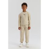 Nebbati Bg Store Erkek Çocuk Bej Sweatshirt Uzun Kol Standart Yaka Düz Desenli Rahat Kesim - 4 Yaş