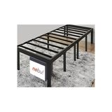 Nebu Japon Karyolası-Paslanmaz Kompakt Yatak Somyası Kolay Kurulum Tek Kişilik 90X190 cm - Siyah - 90 x 190 cm