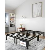 nebu! Karyola Japon Karyolası Paslanmaz Kompakt Yatak Somyası Kolay Kurulum Çift KIŞILIK-150X200 cm - 150 x 200 cm - Siyah