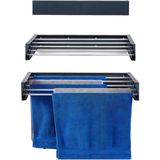 Nebu Nebu! Iç ve Dış Mekan Katlanabilir Duvara Monte Çamaşır Kurutma Askısı (70CM)-ANTRASİT - Antrasit - 70x14x3 cm