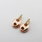 Necati Gün Zirkon Taşlı Rose Gold Metalik Düğme Gümüş Küpe
