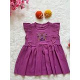 Neciks Çiçek Desenli Kız Bebek Elbise - 9 - 12 Ay - 7134P - Lila
