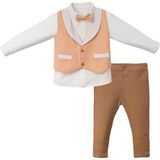 Necix's Yelekli Gömlek Pantolon Takım - Camel - 9 - 12 Ay