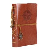 NectaRoy Retro Vintage Denizcilik Defteri Klasik PU Deri Kapak Not Defteri Seyahat Günlüğü Seyahat Dergisi Doldurulabilir Eskiz Defteri Spiral Halka Binder Günlüğü Boş Sayfalar, Astarsız Kağıt, Retro Kolye, Klasik Kabartmalı (130x185 mm, Kahverengi)