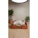 Ned Iskandinav Tarzı Kedi Yatağı-Kedi Yatağı-Peluş ve Süngerli Kedi Yatağı - Kiremit