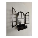 NED MDF LAZER DEKARASYON KEDİ DESENLİ PANJUR PENCERE KUŞLU PENCERE TEMALI ÇİÇEKLİK AHŞAP MDF LAZER KESİM 3MM DUVAR SÜSÜ