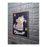 NED MDF LAZER DEKARASYON LED Işıklı Kişiye Özel İsimli Bebek Çocuk Odası Kapı Süsü 3D Kat Kat MDF Tablo+3 Magnet Hediye