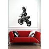 NED MDF LAZER DEKARASYON MOTORCU KADIN DEKORATİF TABLO (65*45CM) AHŞAP MDF LAZER KESİM 3MM DUVAR SÜSÜ (KENDİNDEN YAPIŞKANLI)