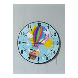 NED MDF LAZER DEKARASYON Uçan Balon Çocuk Odası Duvar Saati Sessiz Mekanizma 35x35
