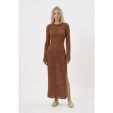 Neden Tekstil - Ajurlu Sırt Dekolteli Uzun Beachwear Elbise - Standart - Camel