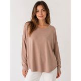 Neden Tekstil - Kadın Beyaz Basic Yuvarlak Yaka Bluz - 44 - Bej
