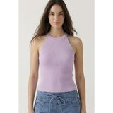 Neden Tekstil - Kadın Fitilli Halter Yaka Crop Bluz - S/M - Lila