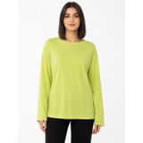Neden Tekstil - Kadın Oversize Basic Yeşil Uzun Kollu Bluz - 38 - Açık Yeşil