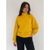 Neden Tekstil Kadın Oversize Sarı Yarım Balıkçı Yaka Triko Kazak - 38
