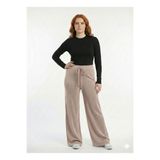 Neden Tekstil - Kadın Simli İpli İnce Fitilli Bol Paça Örme Pantolon - Standart - Pembe-Gümüş
