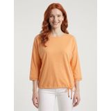 Neden Tekstil - Kadın Turuncu Bağcıklı Standart Kalıp Basic Bluz - 38 - Yavru Ağzı