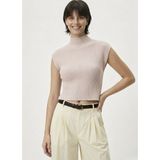 Neden Tekstil - Kadın Yarım Balıkçı Yaka Fitilli Triko Kolsuz Crop Bluz - Standart - Açık Pembe