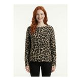 Neden Tekstil - Kamel Siyah Leopar Desenli Fermuarlı Ceket - 46 - Leopar