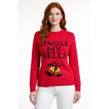 Neden Tekstil Kırmızı Jingle Bells Yazılı Yılbaşı Kazağı