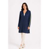 Neden Tekstil - Neden Tekstil Kadın Kapüşonlu Spor Stil Lacivert Hırka - 38 - Lacivert