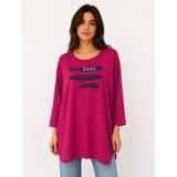 Neden Tekstil - Neden Tekstil Kadın Oversize Relaxed Pembe Baskılı Tunik Bluz - 38 - Pembe