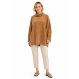 Neden Tekstil - Neden Tekstil Kadın Triko Oversize Boğazlı Kazak Camel - 46 - Kahverengi