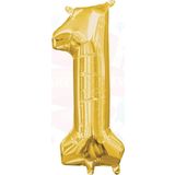 Nedi Balon Folyo 1 Metre 1 Rakamı Altın