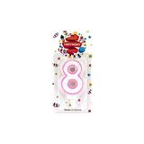 Nedi Party Simli Mum Rakam Pembe 8 - 2 adet