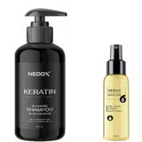 NEDOX Keratinli 500 ml Saç Bakım Şampuanı+Keratin Özlü Onarıcı 100 ml E Vitaminli Saç Bakım Yağı