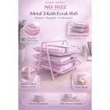 Need 3'lü Evrak Rafı ND-1022 Toz Pembe Renk 1 Adet Standart Ölçüler ile Ofis Düzeni Sağlar