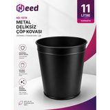 Need ND-1078 Metal Deliksiz Siyah Çöp Kovası 11 Litre - Standart