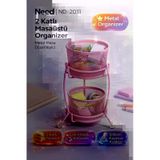 Need ND-2011 Çok Amaçlı İki Katlı Masaüstü Organizer – Metal Masa Düzenleyici