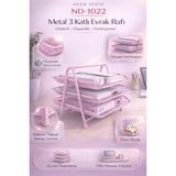 Need Perfore 3 Katlı Toz Pembe Evrak Rafı - ND-1022